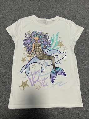 The Children's Place White Mermaid & Dolphin Short Sleeve Tee